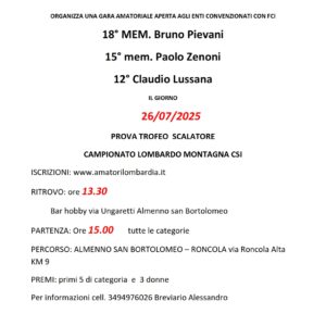 Almenno SB (BG) - Roncola Alta (BG) 26 Luglio 2025