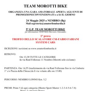 Nembro (BG) 24 Maggio 2025 "1° Tappa Trofeo dello Scalatore CSI-Mem Fabiani-System Cars"