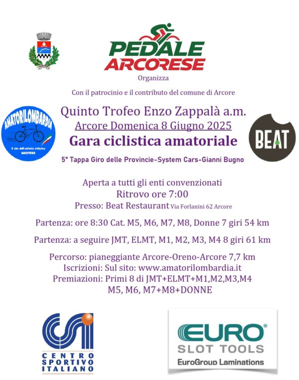 Arcore (MB) 8 Giugno 2025 "5° Tappa Giro delle Provincie-System Cars-Gianni Bugno"