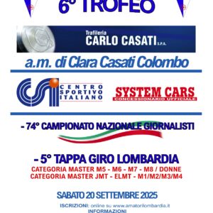 Rescaldina (MI) 20 Settembre 2025 "5° Tappa Giro di Lombardia-System Cars-Caludio Chiappucci" - Campionato Nazionale Giornalisti