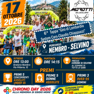 2° Crono Bike Day- Nembro-Selvino (BG) 17 Ottobre 2026 - 6° TAPPA GIRO DI LOMBARDIA-SYSTEM CARS-CLAUDIO CHIAPPUCCI